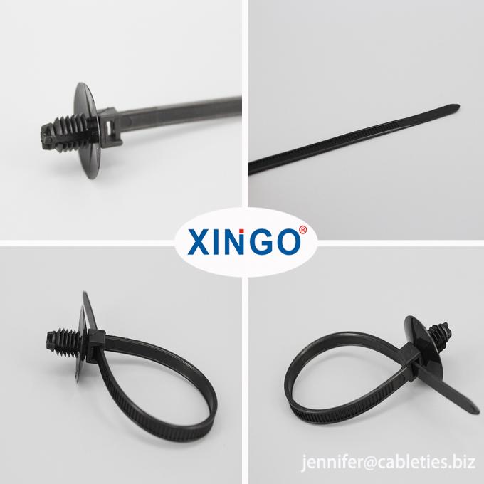 170mm black Car accessories spiral push mounted nylon cable ties