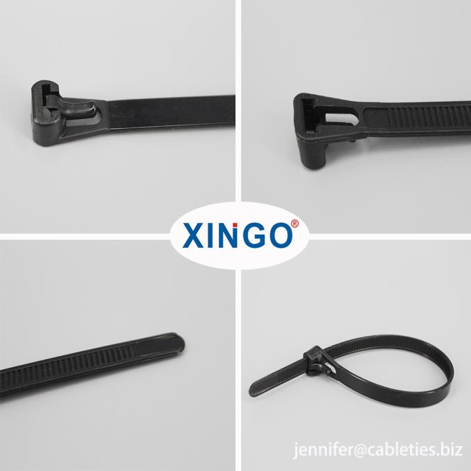 XGS-8*450RT mm XINGO Black adjustable cable ties plastic sizes cable ties wire bundle zip ties
