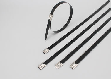 China 201 304 316 PVC coated Stainless steel cable ties-ball self locking supplier