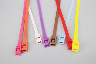 China 8*350mm red blue yellow pink orange color plastic fastening band indoor playground cable ties children toy cable ties supplier