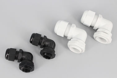 China XINGO New Material black and grey white IP68 waterproof Nylon Right Angle Cable Glands with CE certificate supplier