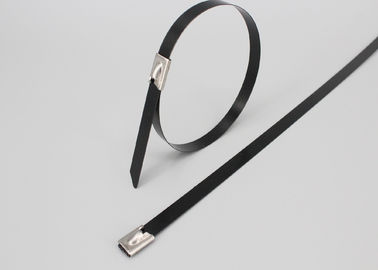 China 201 304 316 epoxy coated Stainless steel cable ties-ball self locking supplier