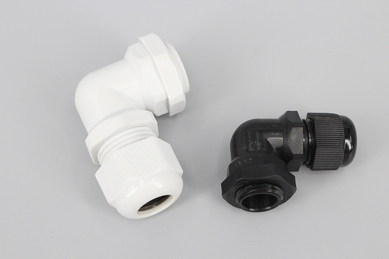 DEMOELE New Material black and grey white IP68 waterproof Nylon Right Angle Cable Glands with CE certificate supplier